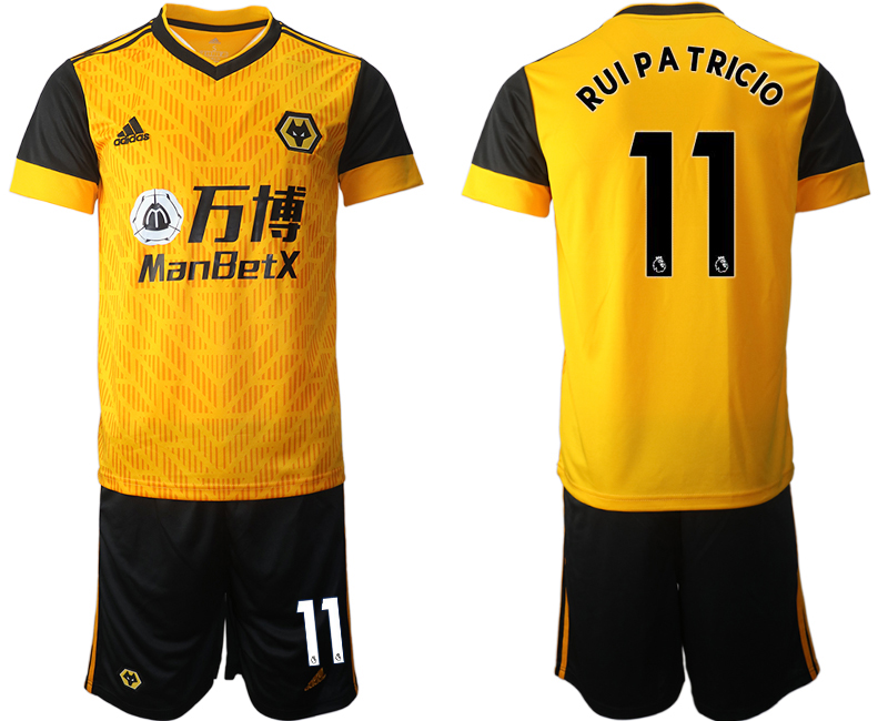 Men 2020-2021 club Wolverhampton Rangers home #11 yellow Soccer Jerseys
